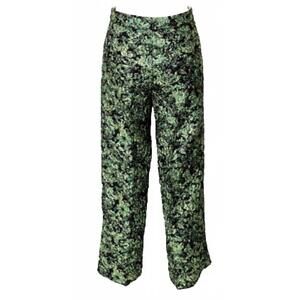 NEW ODEEH women's floral straight-legged pants in peacock green
